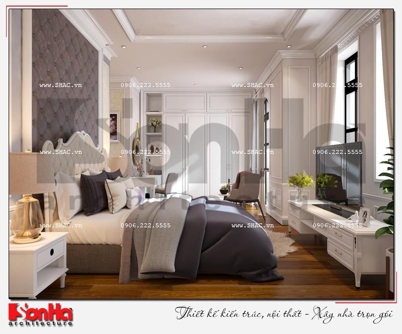 thiết kế nội thất phòng ngủ đẹp và cao cấp phong cách tân cổ điển