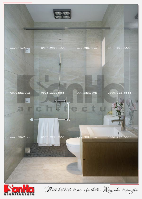 thiết kế nội thất phòng tắm biệt thự liền kề phong cách châu âu