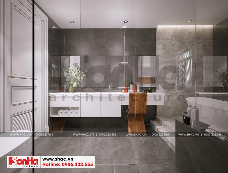 mẫu nội thất phòng tắm wc nhà phố liền kề diện tích 97,5m2 tại khu Shophouse Hạ Long - Quảng Ninh