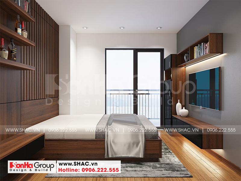 hình ảnh nội thất phòng ngủ hiện đại đẹp căn hộ chung cư 100m2 tại hà nội