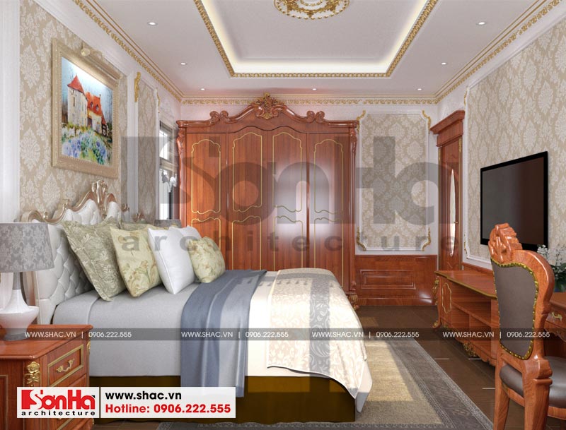 thiết kế nội thất phòng ngủ biệt thự đơn lập mặt tiền 15m1 tại KĐT Senturia - Sài Gòn