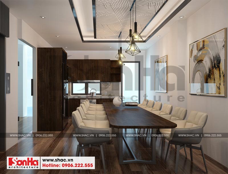 mẫu thiết kế nội thất nhà bếp của nhà phố hiện đại 90m2 tại kđt waterfront hải phòng